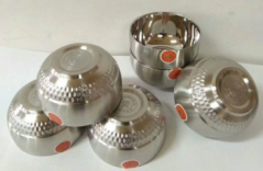 蜜巢碗（304） 不锈钢双层隔热碗 双层304不锈钢碗(QQ)