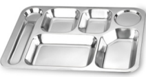 新型六格快餐盘 不锈钢六格快餐盘（QQ）