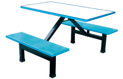 玻璃钢条凳餐桌 四人快餐桌 （QQW）
